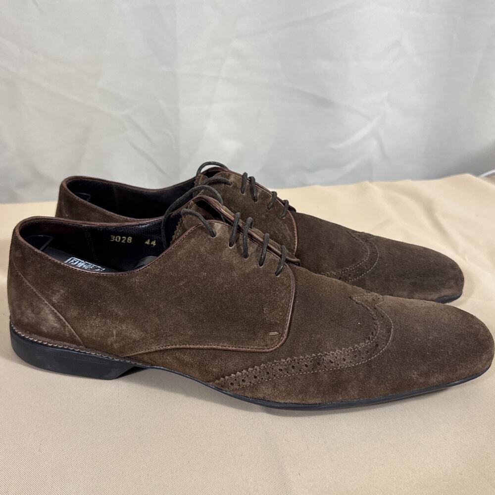 Canali Heritage Brown Suede Wingtip Derby Dress Shoes Men’s EU 44 US 11 Italy